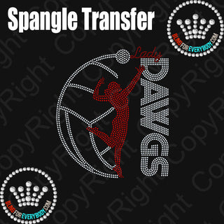 Lady Dawgs Half Volleyball Spangle Transfer #10867