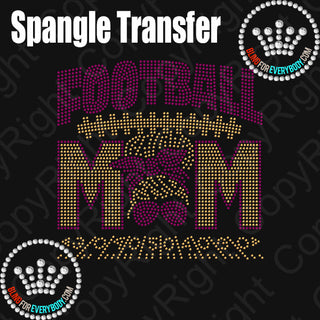 Football Mom Face Bandana Maroon Gold Spangle Transfer #10888