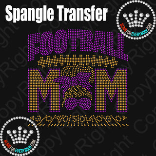 Football Mom Face Bandana Purple Gold Spangle Transfer #10888