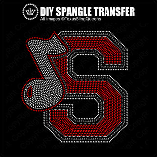 Collegiate S with Music Note Spangle Transfer #10908