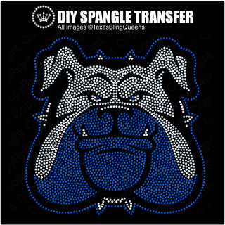 Bulldog Mascot (2 Color) Spangle Transfer #11380