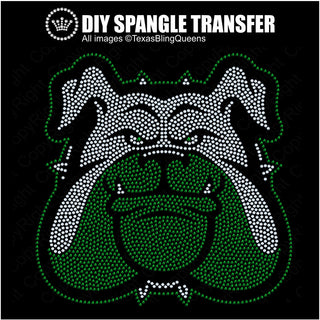 Bulldog Mascot (2 Color) Spangle Transfer #11380