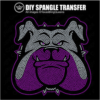Bulldog Mascot (2 Color) Spangle Transfer #11380