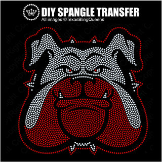 Bulldog Mascot (2 Color) Spangle Transfer #11380