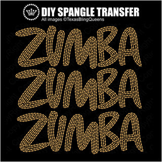 Zumba Dance Wordstack Spangle Transfer #11382