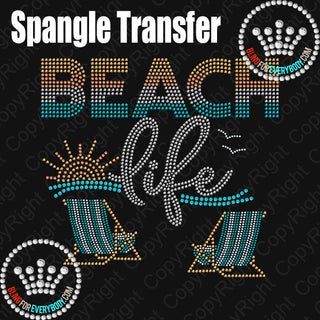Beach Life Spangle Transfer #11422
