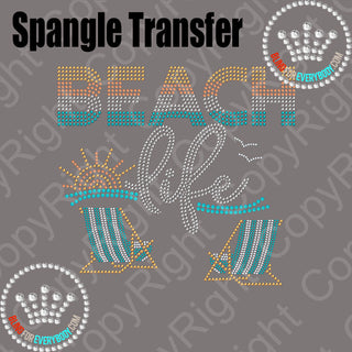 Beach Life Spangle Transfer #11422