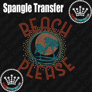 Beach Please Spangle Transfer #11441