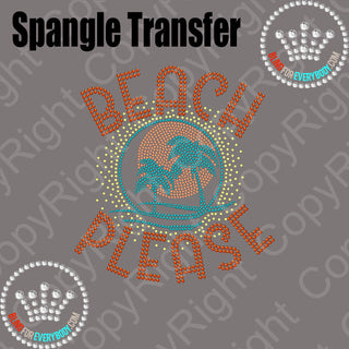Beach Please Spangle Transfer #11441