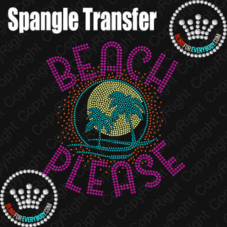 Beach Please Spangle Transfer #11441