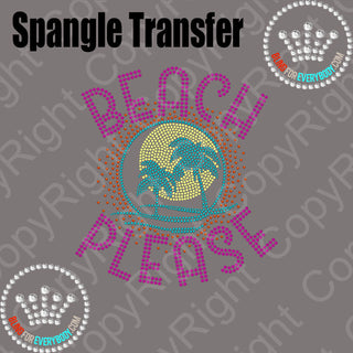 Beach Please Spangle Transfer #11441