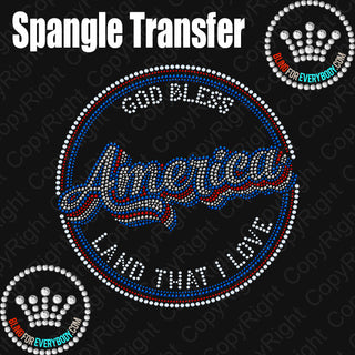 Gob Bless America Spangle Transfer #11448