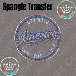 Gob Bless America Spangle Transfer #11448