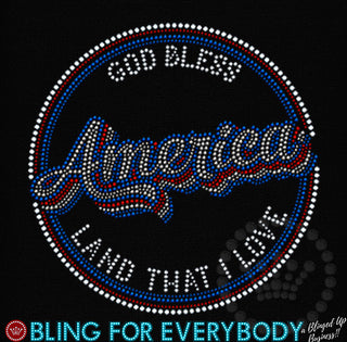 Gob Bless America Spangle Transfer #11448