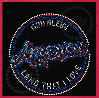 Gob Bless America Spangle Transfer #11448