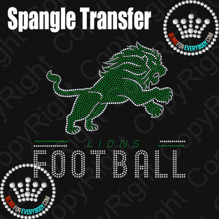 Lion Football Mascot Pouncing Spangle Transfer #11478