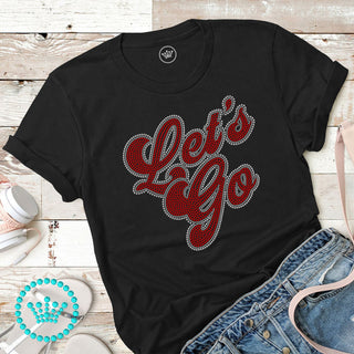 Let's Go Silver Outline Spangle Transfer #11493