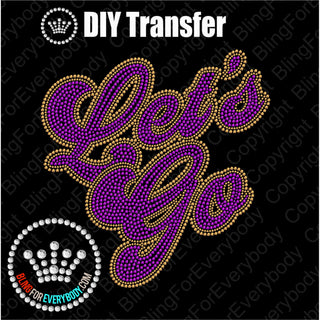 Let's Go Gold Outline Spangle Transfer #11493
