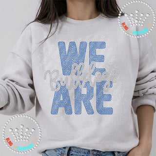 We Are Bulldogs Silver On Blue Spangle Bling Unisex Sweatshirt #11511 B