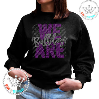 We Are Bulldogs Silver On Purple Spangle Bling Unisex Sweatshirt #11511 P