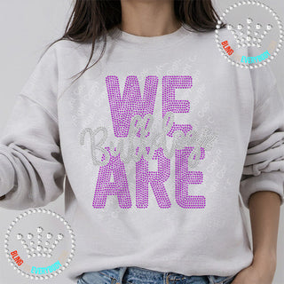We Are Bulldogs Silver On Purple Spangle Bling Unisex Sweatshirt #11511 P