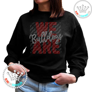 We Are Bulldogs Silver On Red Spangle Bling Unisex Sweatshirt #11511 R