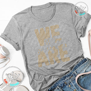 We Are Bulldogs Silver On Gold Spangle Bling Unisex Short Sleeve Tee #11511 V
