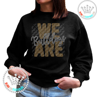 We Are Bulldogs Silver On Gold Spangle Bling Unisex Sweatshirt #11511 V