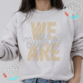 We Are Bulldogs Silver On Gold Spangle Bling Unisex Sweatshirt #11511 V