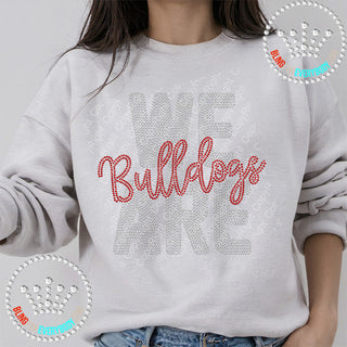 We Are Bulldogs Red On Silver Spangle Bling Unisex Sweatshirt #11511