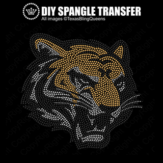 Tiger Mascot Wheeler Spangle Transfer #11760
