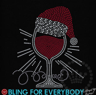 Santa Large Wine Glass Spangle Transfer