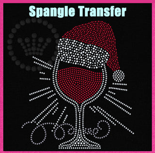 Santa Large Wine Glass Spangle Transfer