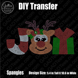 Joy Reindeer (Adult) Spangle Transfer