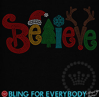 Believe Christmas (Colorful) Spangle Transfer