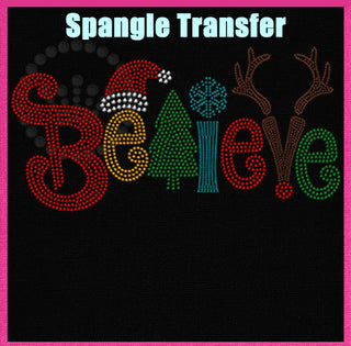 Believe Christmas (Colorful) Spangle Transfer