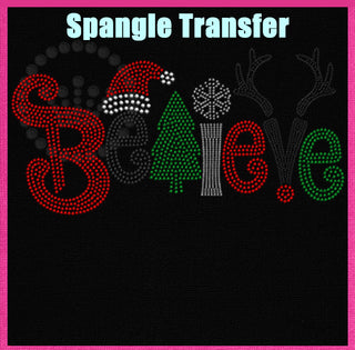 Believe Christmas (for light shirts) Spangle Transfer
