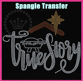 Christmas True Story Spangle Transfer