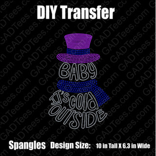 Baby It's Cold Outside Snowman (Youth) Spangle Transfer #1220