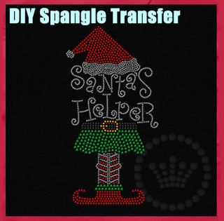 Santa's Helper Elf Shoes Spangle Transfer