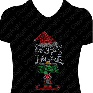 Santa's Helper Elf Shoes Spangle Transfer