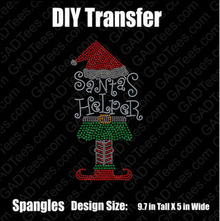 Santa's Helper Elf Shoes Spangle Transfer