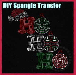 HO HO HO 3-Color Spangle Transfer