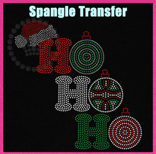 HO HO HO 3-Color Spangle Transfer