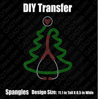 Nurse Christmas Tree Stethoscope Spangle Transfer