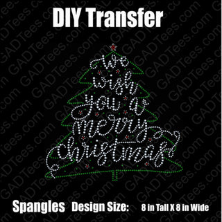 Merry Christmas Tree (Youth) Spangle Transfer