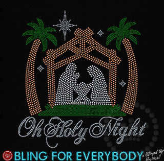 Nativity Oh Holy Night Spangle Transfer
