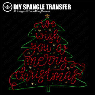 Merry Christmas Tree Spangle Transfer