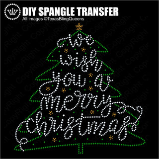Merry Christmas Tree Spangle Transfer