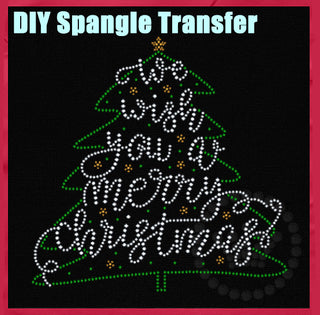 Merry Christmas Tree Spangle Transfer
